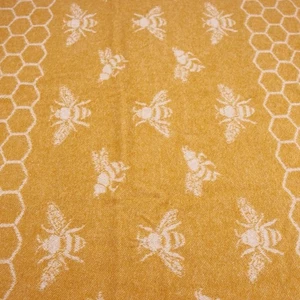 JJ Textil Biene 100 % Wolle goldgelb Überwurf 62" x 53" - Bild 1 von 11
