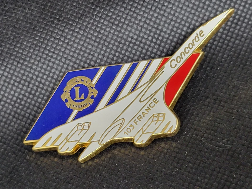 Broche Pin's émaillé Concorde 103 France Lions Club avion Air France Duseaux - Photo 1/2