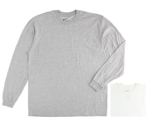 Nike Long Sleeve T-Shirt Top, Men's Loose Fit Cotton Basic Solid Tee Shirt 56323 - Picture 1 of 8