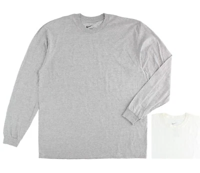 Nike Long Sleeve T-Shirt Top, Men's Loose Fit Cotton Basic Solid Tee Shirt 56323 - Image 1 of 3