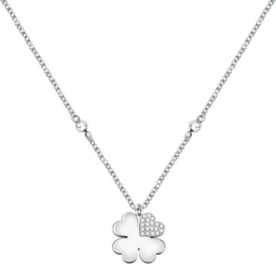 Collana Morellato Donna Acciaio Silver Ciondolo Quadrifoglio Cristalli _SATQ09 - Immagine 1 di 4