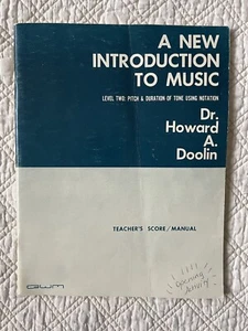 A New Introduction To Music Level 2: Pitch Teacher’s Manual By Howard Doolin - Picture 1 of 4