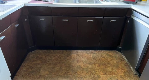 1950's Vintage Crosley All Steel Metal Kitchen Cabinets - Full Set U-Shape Cover