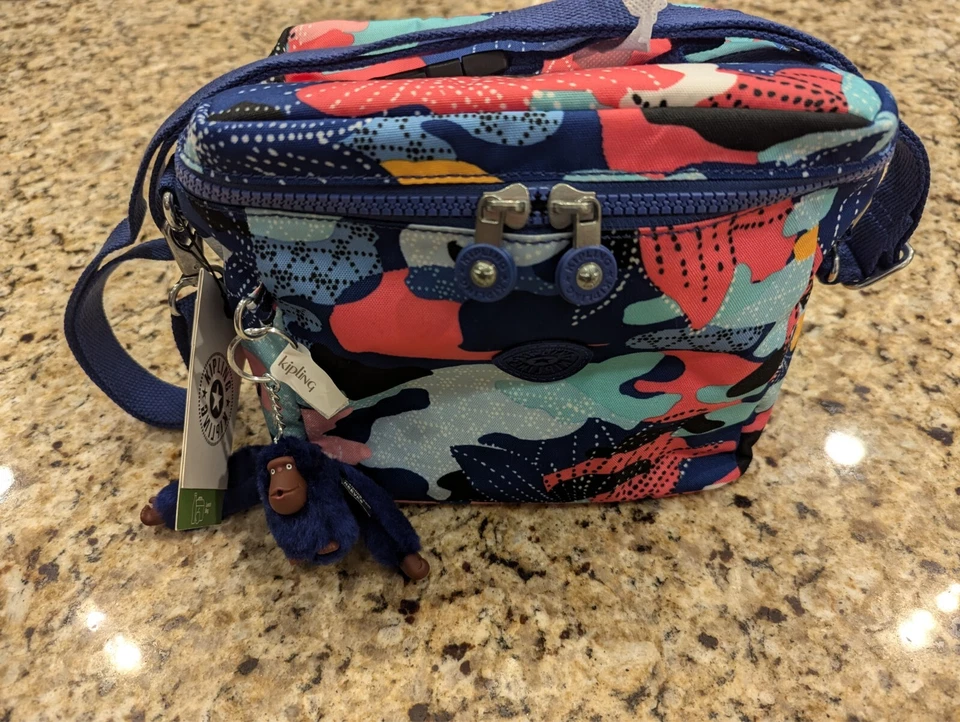 Kipling Graham Lunch Bag Dazzling Lily Print AC8234 8X7.5X7 - Image 1 of 4