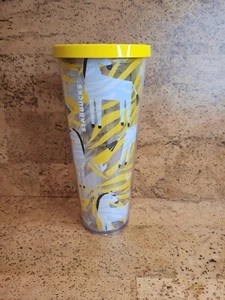 Starbucks Venti 24oz Tumbler Zebra Pattern With Yellow Lid (NO STRAW) - Imagen 1 de 4