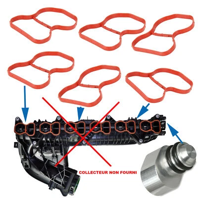 BOUCHON + JOINTS COLLECTEUR D'ADMISSION PREVU POUR BMW 6 cylindres diesel N57 - Photo 1/4