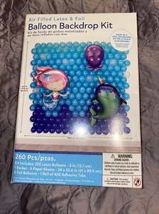 Amscan Air Filled Later & Foil Mermaid Balloon Backdrop Kit 24x35.4 Inches - Picture 1 of 1