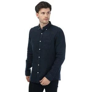 Men's Gant Regular Fit Garment Dyed Linen Shirt in Blue - Picture 1 of 4