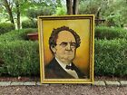 P T Barnum CIRCUS KING folk art painting UNIQUE message for shipping info 52x41