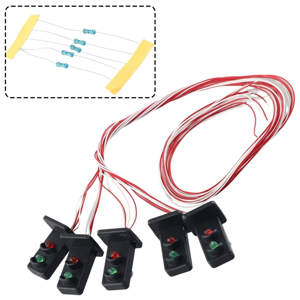 Neu 5 Stk. Ampeln LED Signal Lichtsignal 20mm12V/16V Rot/gr??n Spur HO - Bild 1 von 4