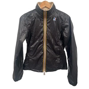 K-Way Kids Black Reversable Rain Jacket Hiking   - Picture 1 of 9