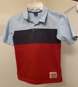Retro 90s OshKosh Blue B'gosh Polo Stripes Short Sleeve Shirt Cotton Boy’s 7X - Picture 1 of 8