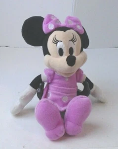 Vestido rosa de felpa Minnie Mouse rosa lazo gorro de peluche sin etiquetas 10 pulgadas - Imagen 1 de 3