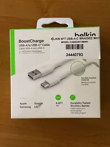 Belkin Boost Charge USB-C to USB-A Braided Cable 6.6 ft Charging Cable - Picture 1 of 1