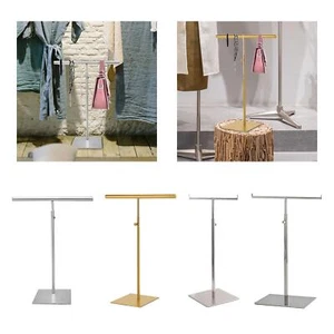 Metal Bag Display Rack Double Hook T Bar Handbag Display Stand for Table Top - Picture 1 of 23