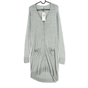 BERSHKA Grey Long Cardigan Sweater Jumper Size L - Picture 1 of 9