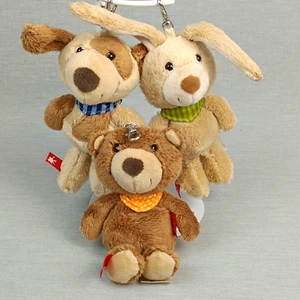 Sigikid Hund Hase Bär Anhänger ❤️ Braun Kuscheltier Stofftier Plüsch ca 14cm SET - Bild 1 von 4