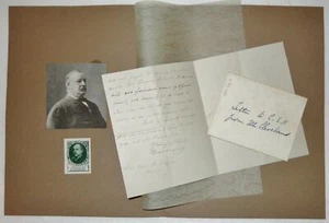 Carta firmada con autógrafo de Grover Cleveland a Charles Hamlin ALS 1905 Tamworth NH - Imagen 1 de 8