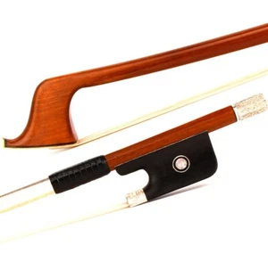 Pro Master Pernambuco Cello Bow 4/4 Ebony Parisan eye Frog Carved Silver Stiff - Imagen 1 de 12
