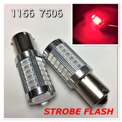 Lente proyector LED señal trasera estroboscópica 1156 BA15S 7506 P21W bombilla roja K1 H Foto 1 de 2