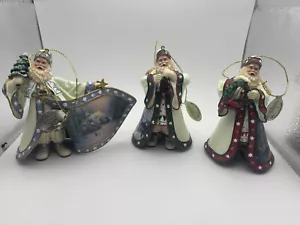 Thomas Kinkade Ashton Drake Old World Santa Christmas Ornaments Set Of 3 - Picture 1 of 9