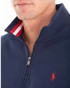 Polo Ralph Lauren Men's Classics 1/4 Zip Pullover Sweater Navy MSRP $110.00 NWT - Picture 1 of 20