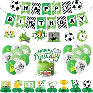 Soccer Birthday Party Decorations,34Pcs Set Soccer Party Decorations with Balloo - Picture 1 of 12
