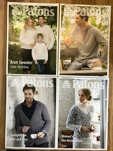 Knitting pattern x 4 Mens and laides jumpers and cardigans by Patons - Picture 1 of 2