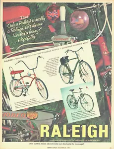 1967 RALEIGH Bicycle PRINT AD banana seat High Handlebars 10 speed bike vintage - Picture 1 of 2
