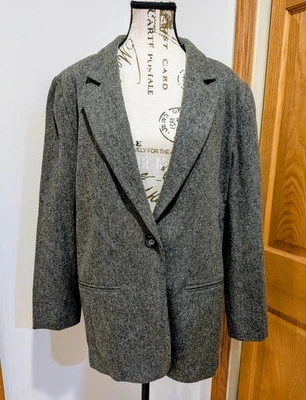 Traje Chaqueta Sag Harbor Para Mujer Gris Oscuro Botón Mezcla Lana Talla 12 De Colección Lagenlook Foto 1 de 4