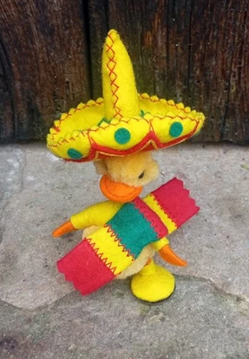 Rare Ancienne Figurine Jouet en Feutrine Canard 1960 Donald Duck Steiff Vintage - Photo 1/4