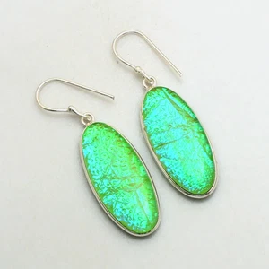 Pendientes colgantes de piedras preciosas de ópalo triplete hechos a mano joyería regalo 1,2" AE-92373 - Imagen 1 de 1