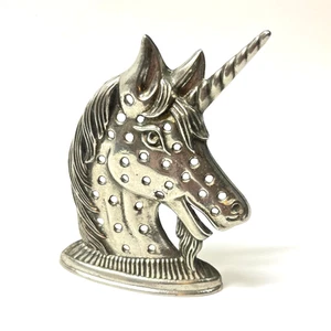 Vintage Silver Plated Earring Holder - Small Unicorn Shape 4.5" Tall - Picture 1 of 10