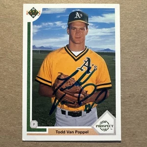 TODD VAN POPPEL - 1991 UPPER DECK RC #53 SIGNED AUTOGRAPHED Card Oakland A’s - Picture 1 of 2