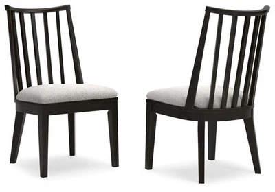 Galliden Urban Upholstered Armless Dining Chair, Set of 2, Black & Light Gray - Image 1 of 4