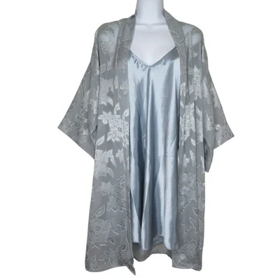 Conjunto de camisón vintage para mujer M kimono floral transparente hasta la rodilla hecho en EE. UU. Foto 1 de 4