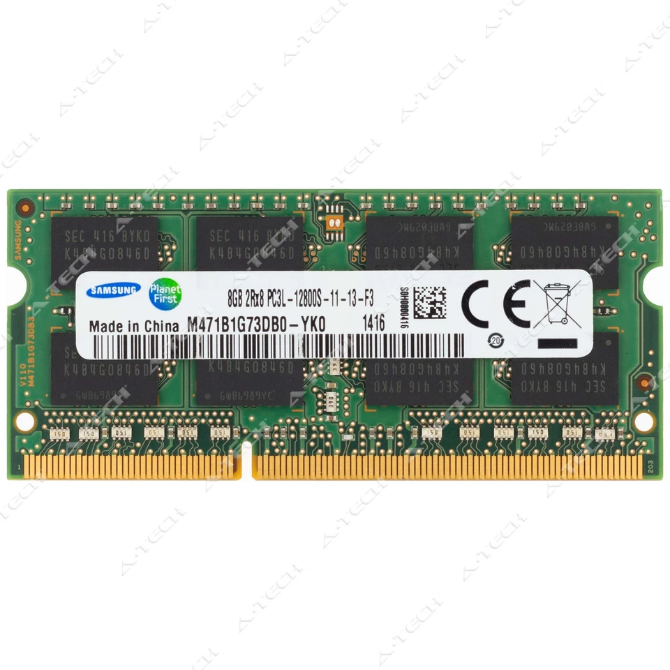Samsung 8GB DDR3-1600 PC3-12800 2Rx8 SODIMM Laptop Memory RAM M471B1G73DB0-YK0 - Image 1 of 2