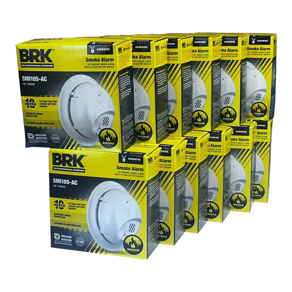 12 PCS First Alert BRK SMI105-AC Hardwired Smoke Alarms 30-Day Return