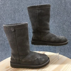 UGG Australia Winter Snow Boots Youth 6 K Larynn Grey Suede Shearling 1005396K - Picture 1 of 21