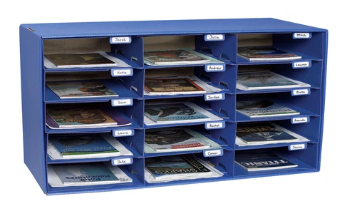 Classroom Keepers 15-Slot Mailbox, 16-3/8 X 31-1/2 X 12-7/8 in Cover