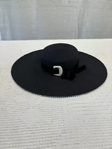 Vintage Navy Blue Wide Brim Fascinstor Hat Wedding Church Yeager’s Akron, OH - Picture 1 of 6