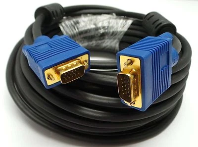 100FT 15 PIN BLUE Connector SVGA VGA ADAPTER Monitor Male Cable CORD FOR PC TV - Image 1 of 4