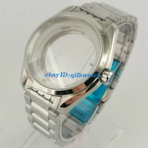 40mm Saphirglas Silber Stahl Uhrengehäuse mit Armband passend für NH35 NH36 Uhrwerk - Bild 1 von 6
