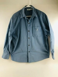 Vintage National Wildlife Federation Shirt Men's Size L Blue Button Up Stritch - Picture 1 of 6