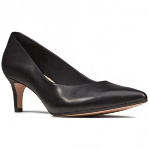 Clarks Laina55 Court Nero Pelle Donna Tacchi Taglia UK 4D/37 - Foto 1 di 7