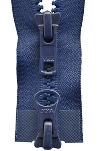YKK 2 Wege Reißverschluß Kunststoff 5 mm marine blau 50-100 cm für Jacken, u.ä - Bild 1 von 1