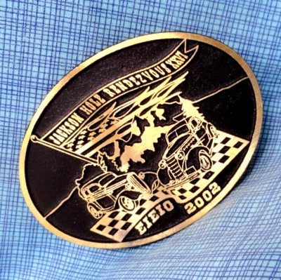 Jackson Hole Rendezvous 2002 Hebilla de Cinturón EIEIO Rod Run Car Show De Colección Latón. NOX197 Foto 1 de 4