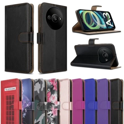 For Xiaomi Redmi A3 (2024) Case, Slim Leather Flip Wallet Stand Phone Case Cover