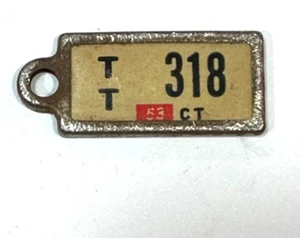 Vintage 1948 Disabled American Veterans Mini License Plate Key Chain Tag CT - Picture 1 of 4