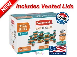 Rubbermaid Food Storage 38 Piece Set with Vent Easy Find Lids, Teal SPECIAL ED.